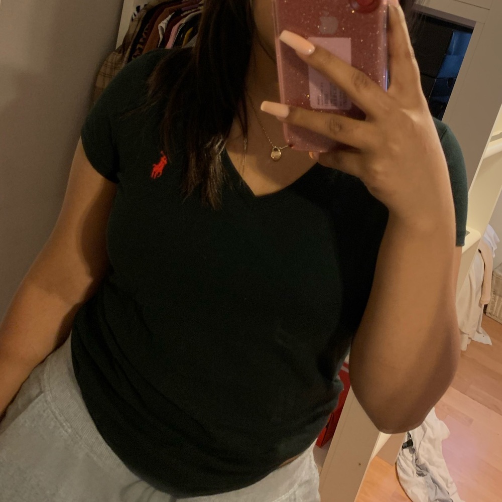 Black polo shirt